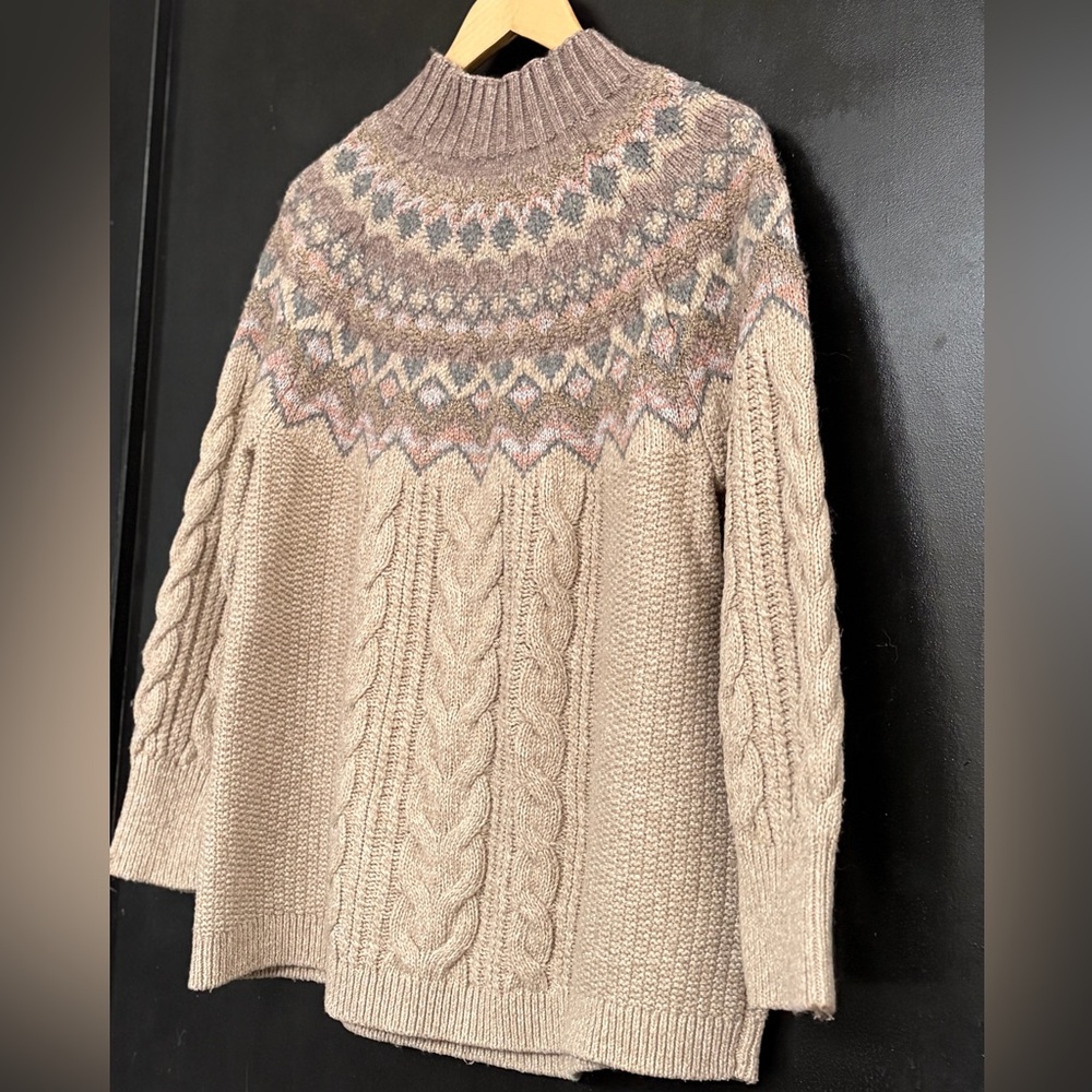 Chico’s Women's Cable Knit Sweater - Beige and Pink - SOLD OUT!! Last chance! - Picture 3 of 5